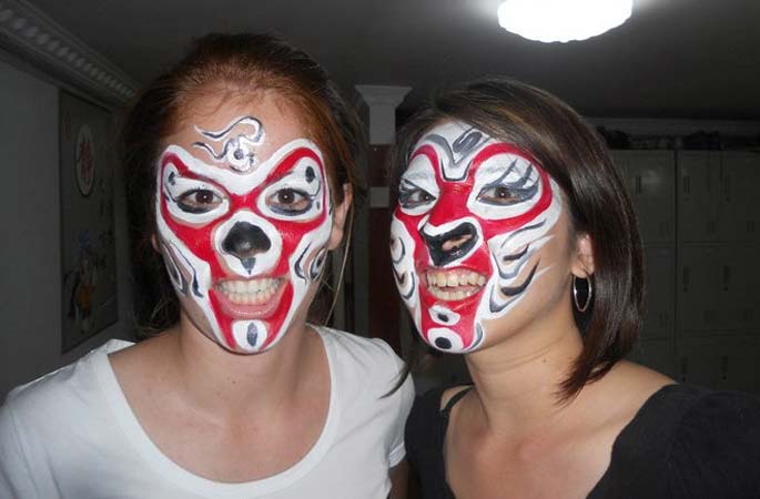 Picture of Tina and another student wearing face paint