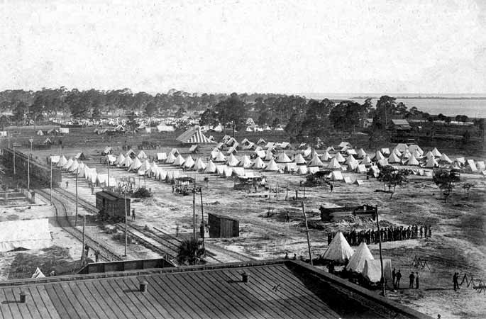 Picture of soldier encampment in Tampa