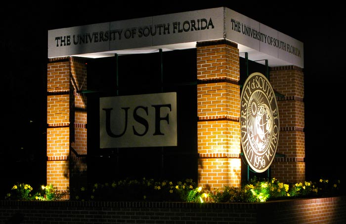USF sign at night