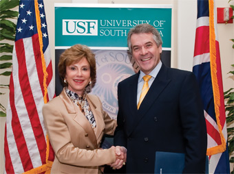 President Judy Genshaft with Sir Peter Westmacott